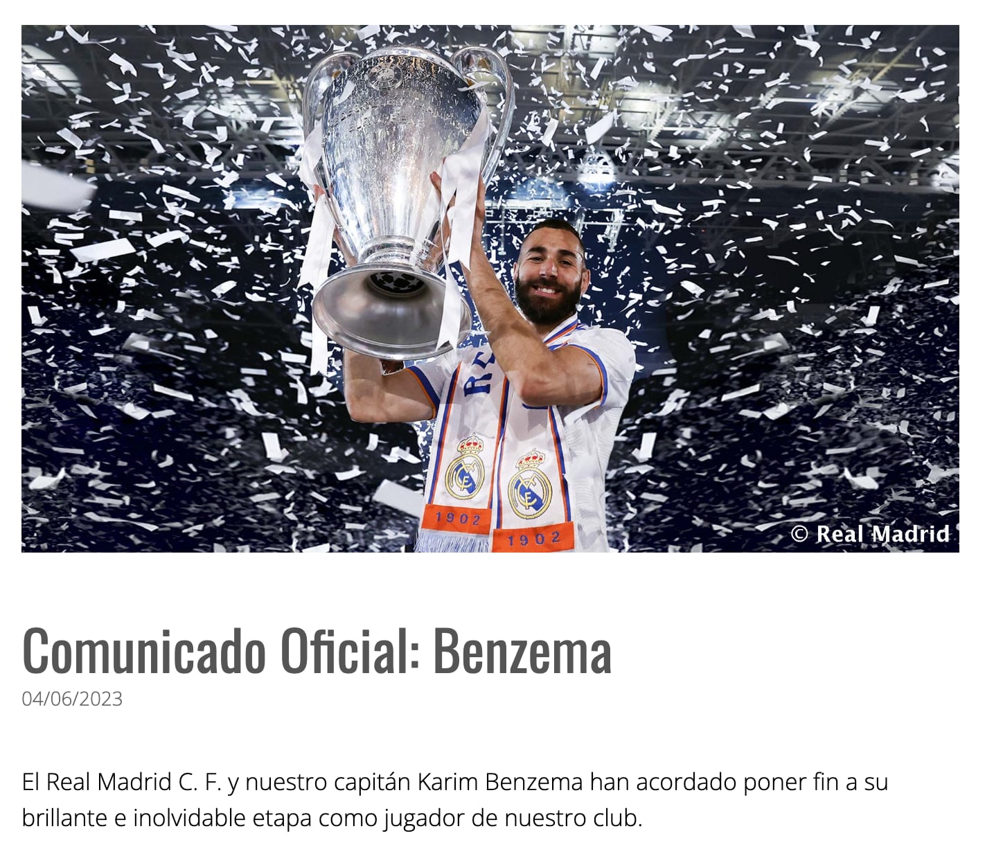 Karim Benzema se va del Real Madrid