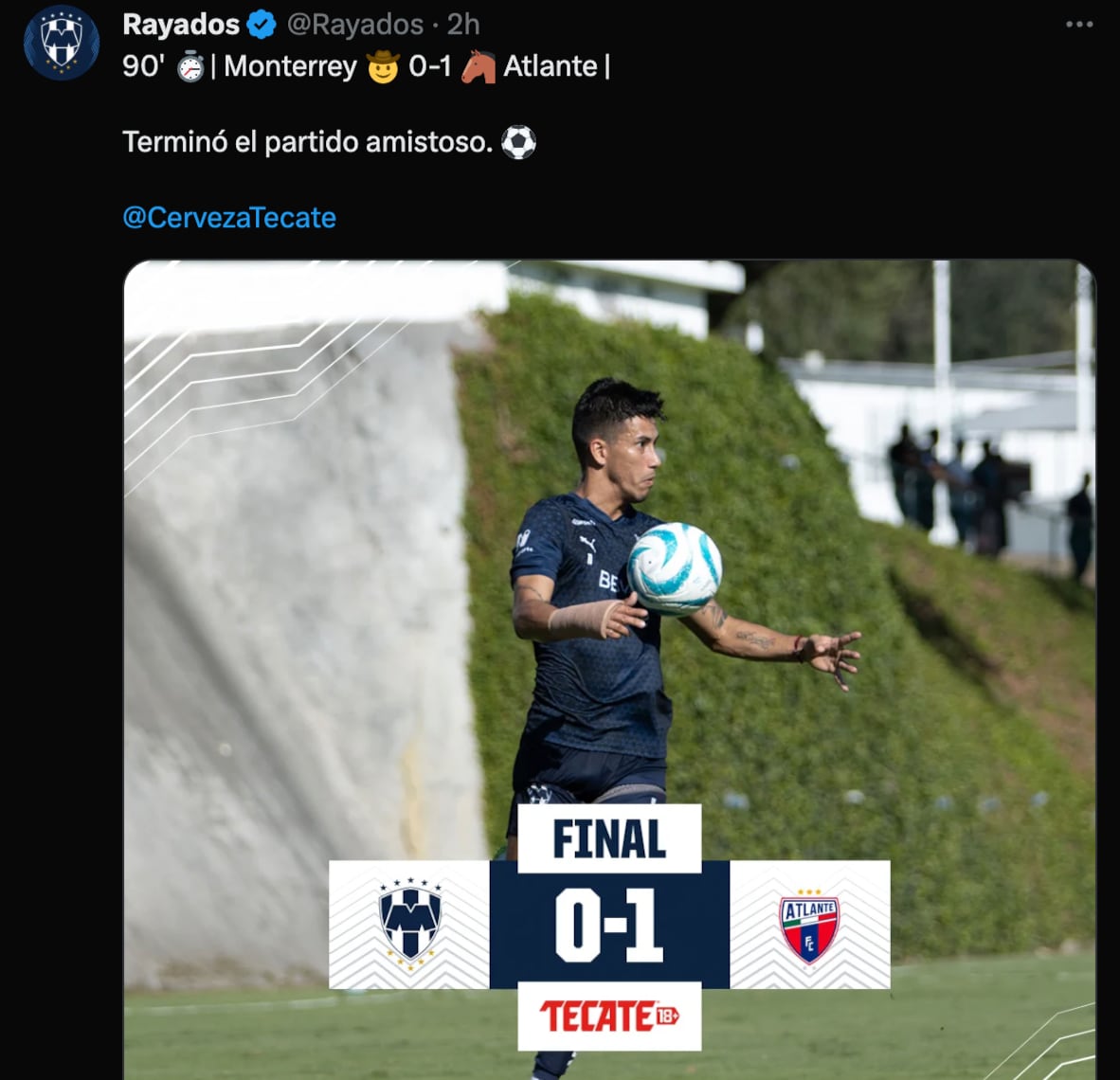 Rayados de Monterrey perdió ante el Atlante