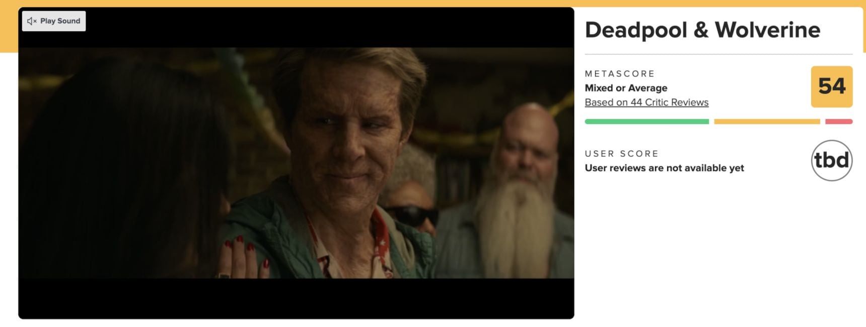 Calificación de Deadpool & Wolverine en Metacritic