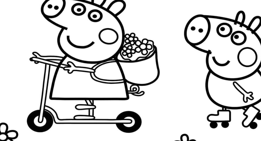 Peppa Pig repartiendo flores en primavera