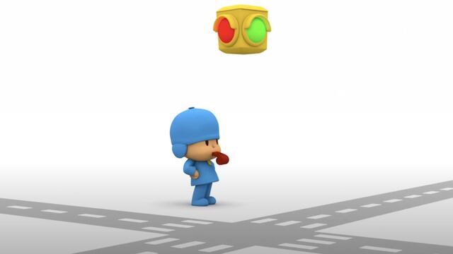 Pocoyó controla el tráfico