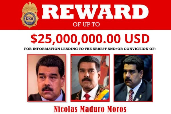 Estados Unidos aumenta recompensa por detención de Nicolás Maduro