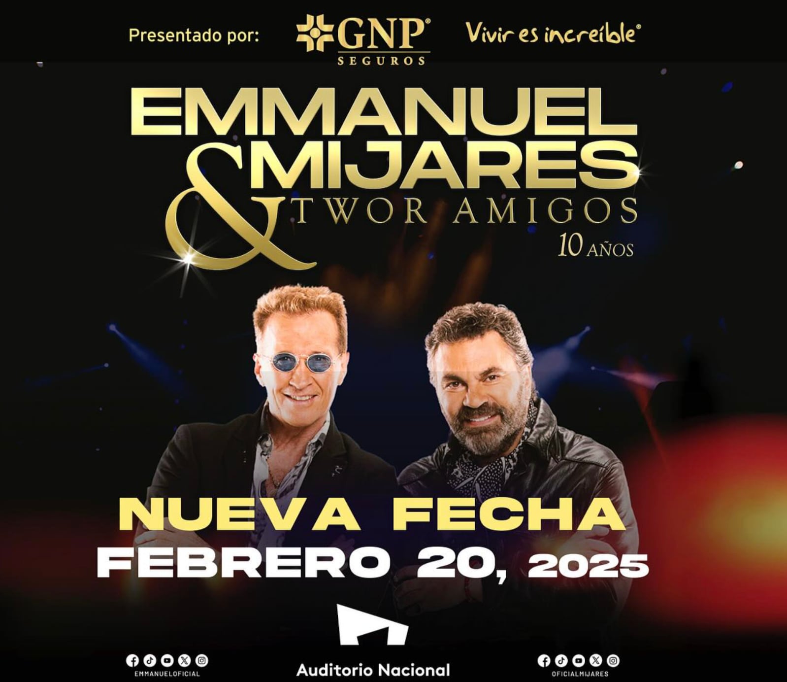 Emmanuel & Mijares se presentarán en el Auditorio Nacional el 20 de febrero