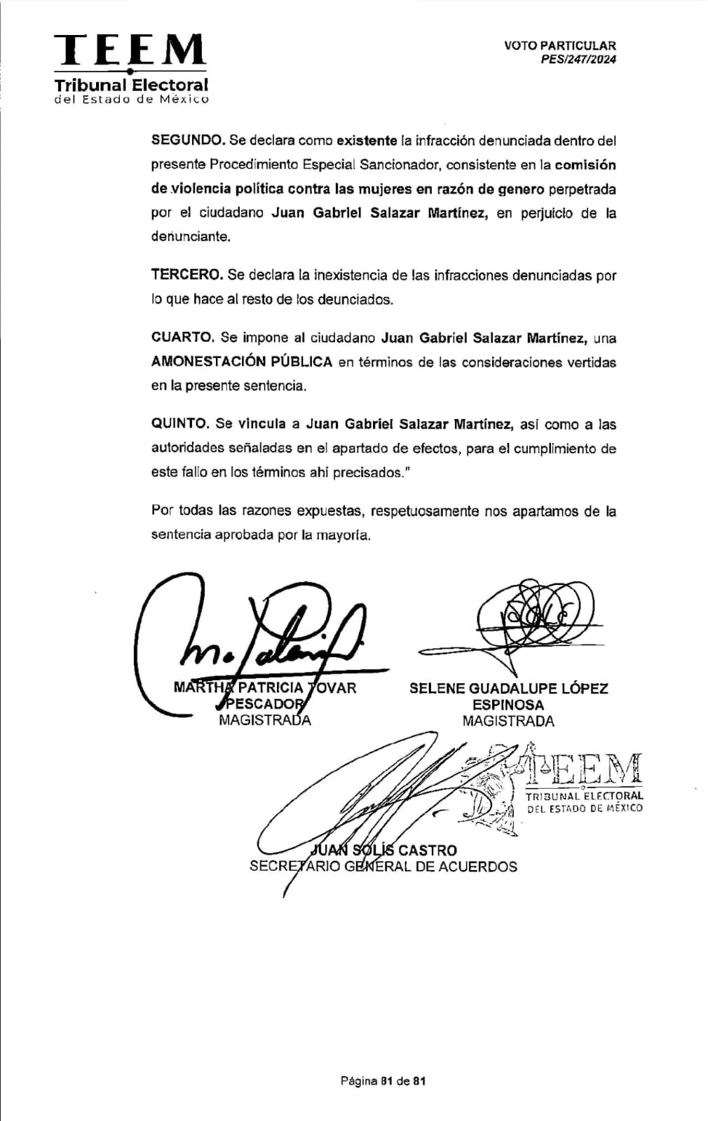 TEEM resuelve violencia política contra Azucena Cisneros.