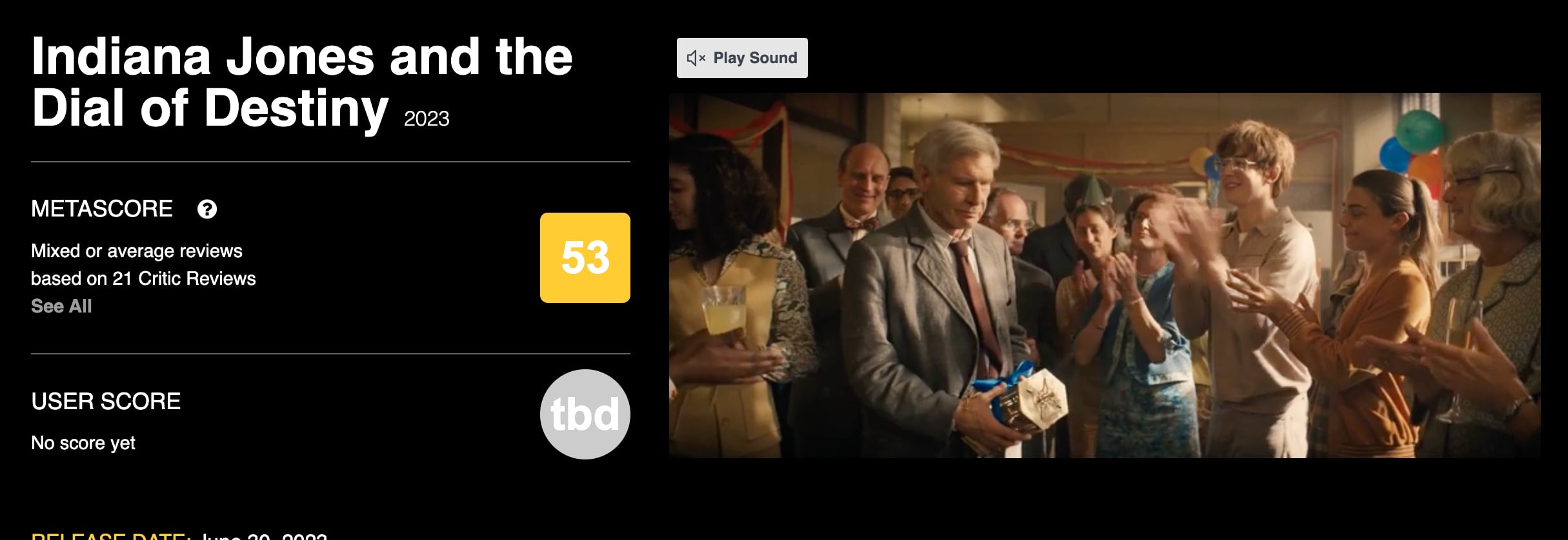 Indiana Jones y el Dial del Destino en Metacritic