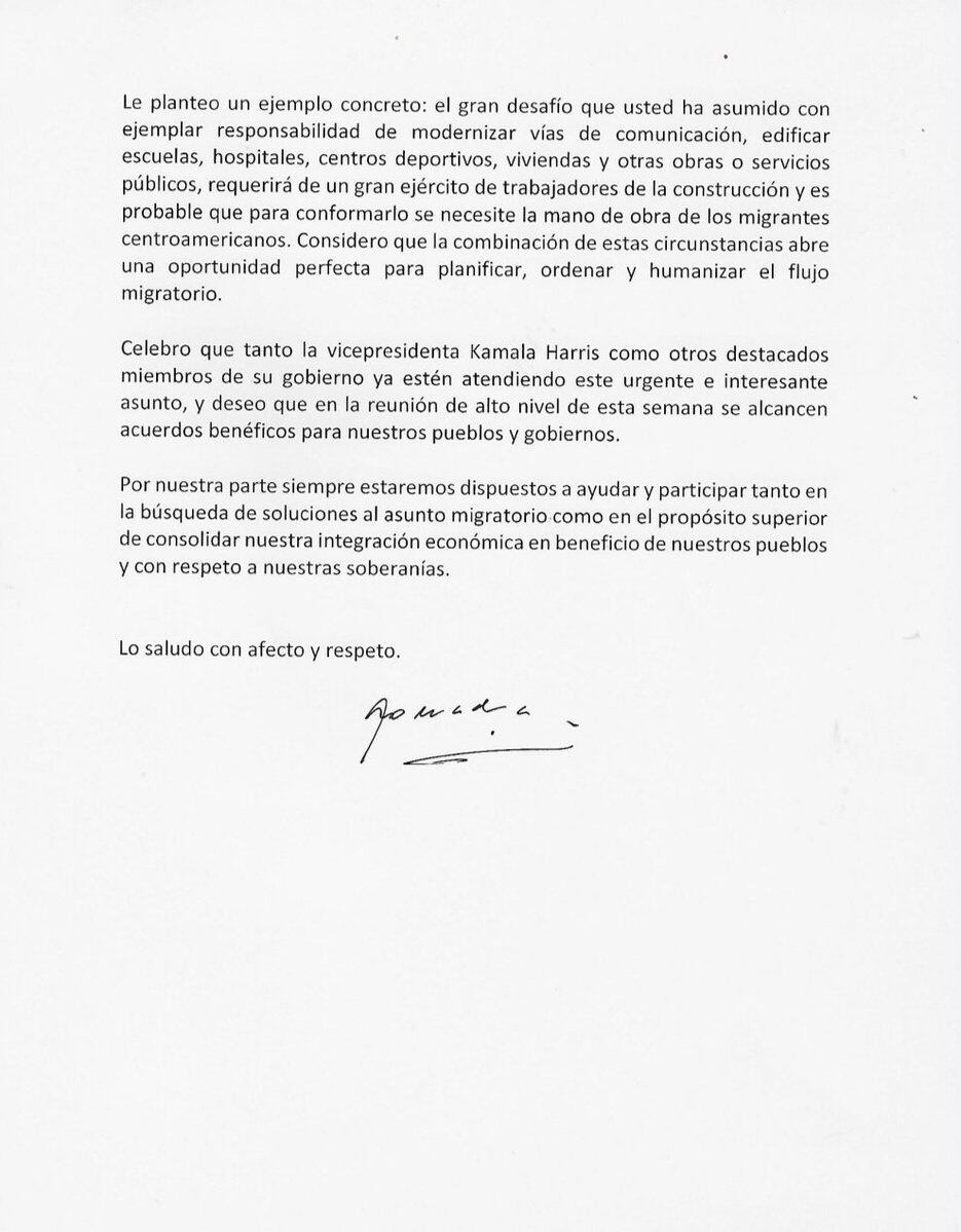 Carta de AMLO a Joe Biden