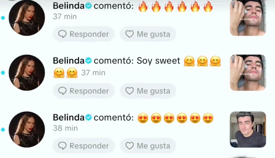 Belinda interactúa con usuario de video de Ángela Aguilar