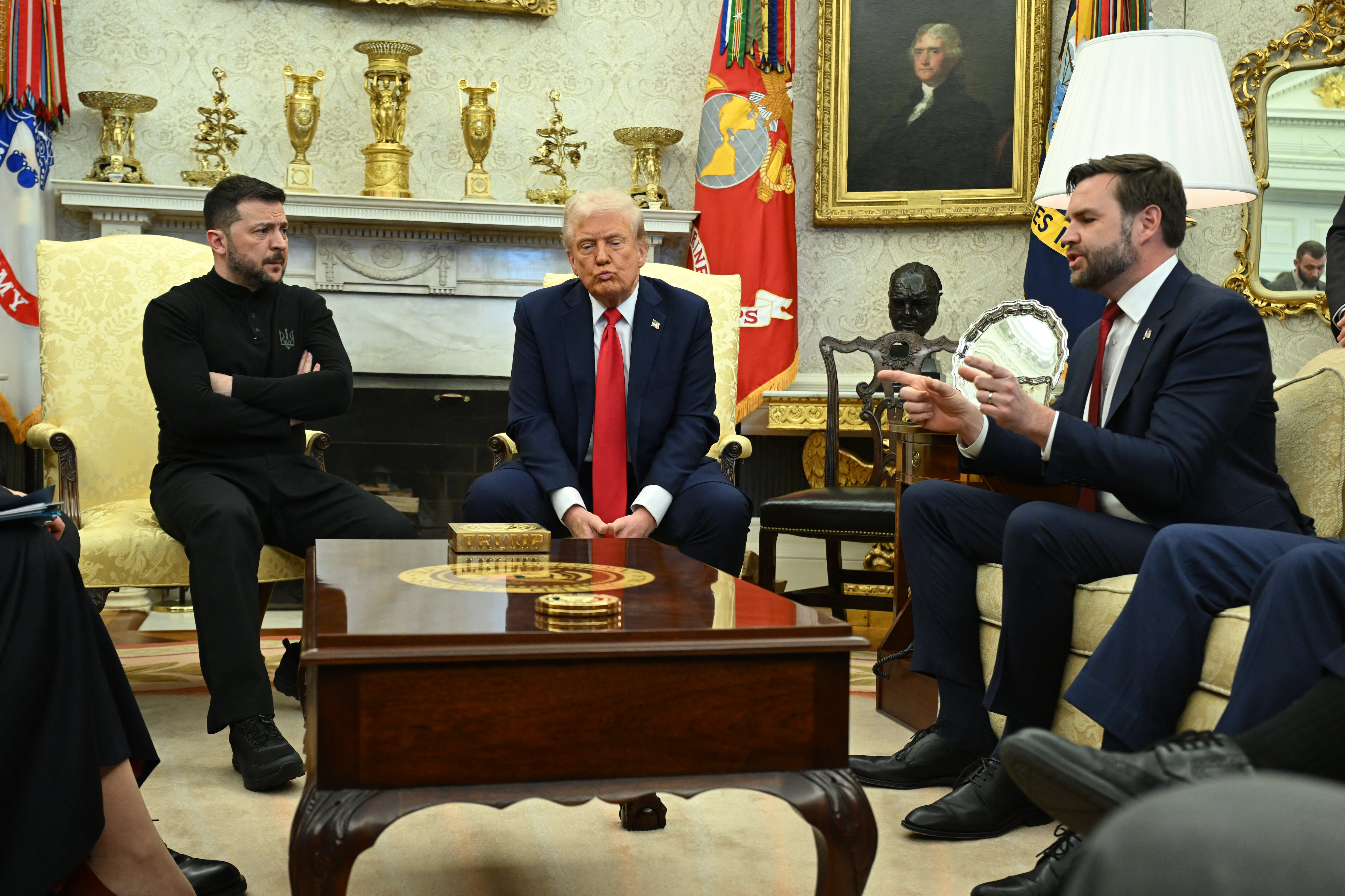 El altercado entre Donald Trump y Volodimir Zelenski en la oficina oval de la Casa Blanca.