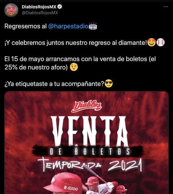 Los Diablos Rojos del México jugarán con afición