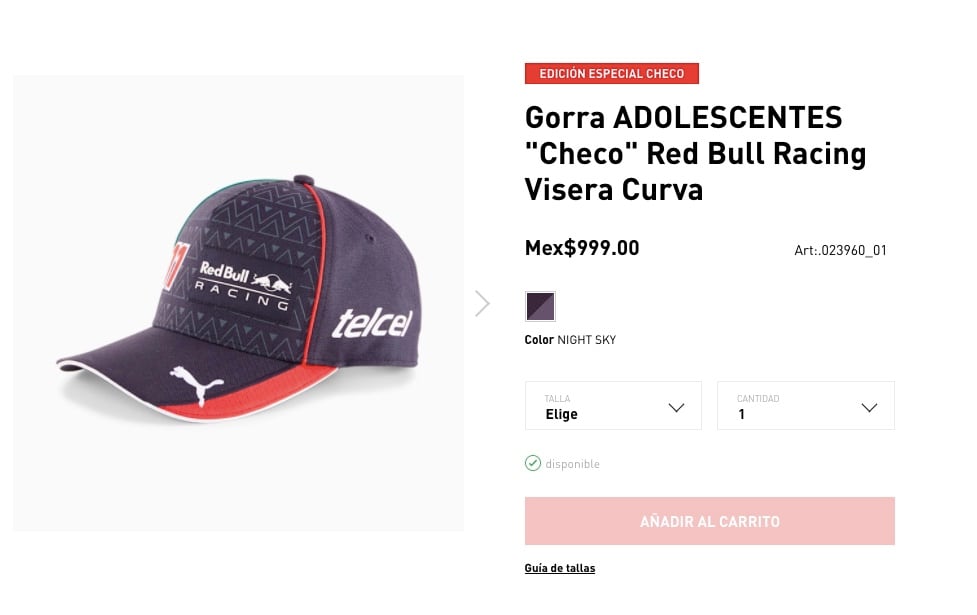 Gorra de Checo Pérez