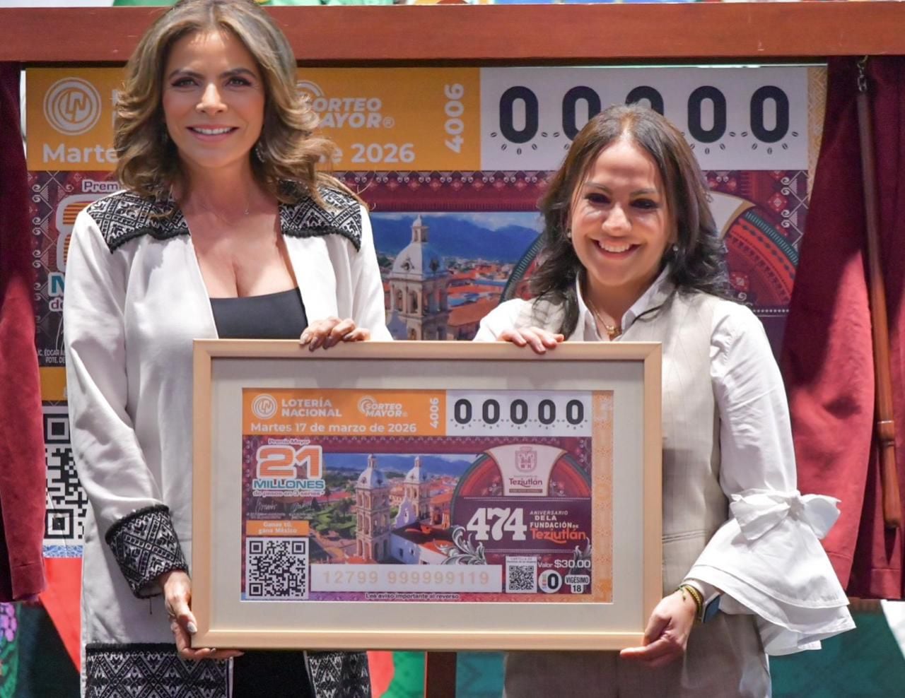 Teziutlán celebra 474 años con billete conmemorativo de la Lotería Nacional