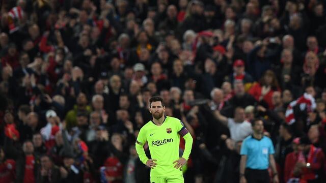 Messi no pudo hacer nada para evitar la debacle en Anfield