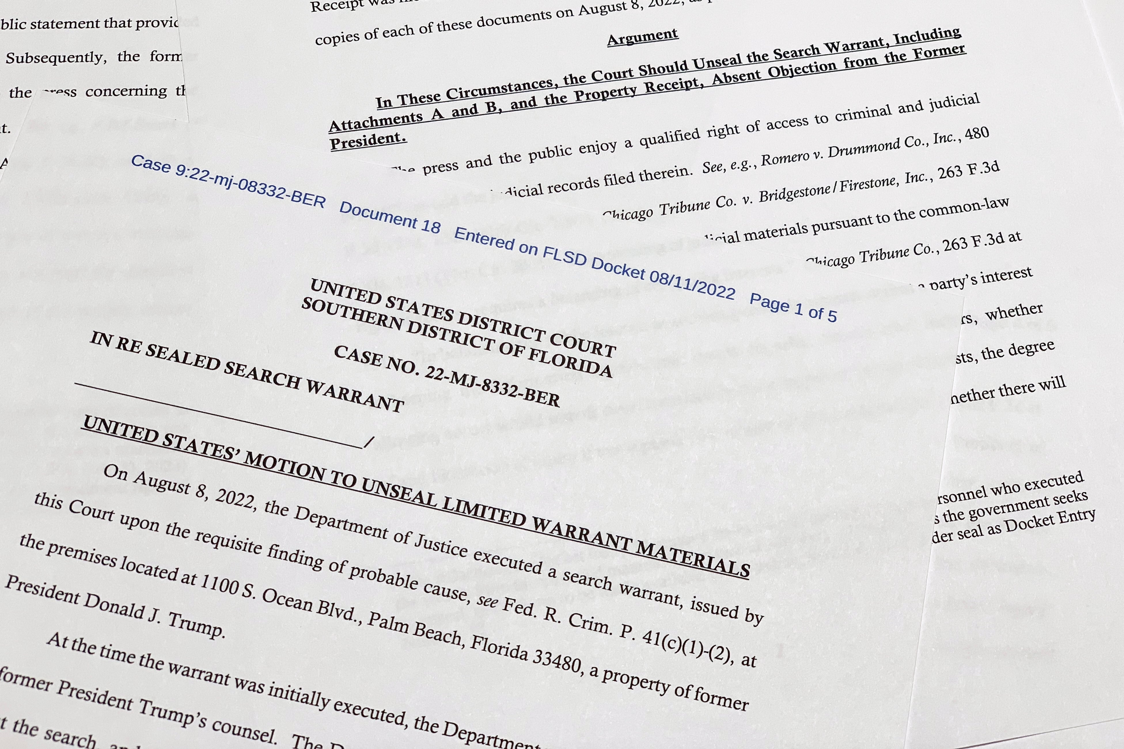 Documentos encontrados en Mar-a-Lago