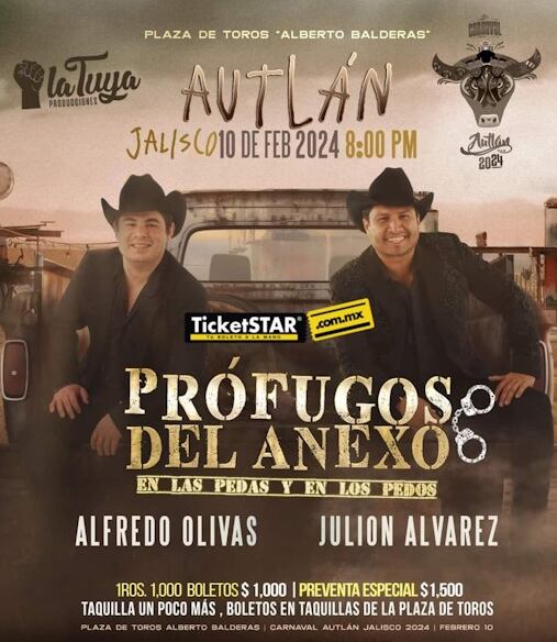 Julión Álvarez y Alfredo Olivas se presentarán en Autlán, Jalisco
