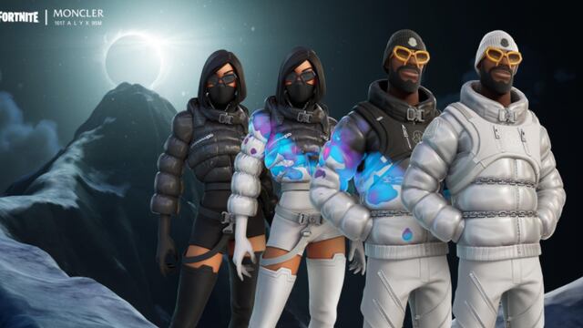 Trajes de Moncler que estarán disponibles en Fortnite