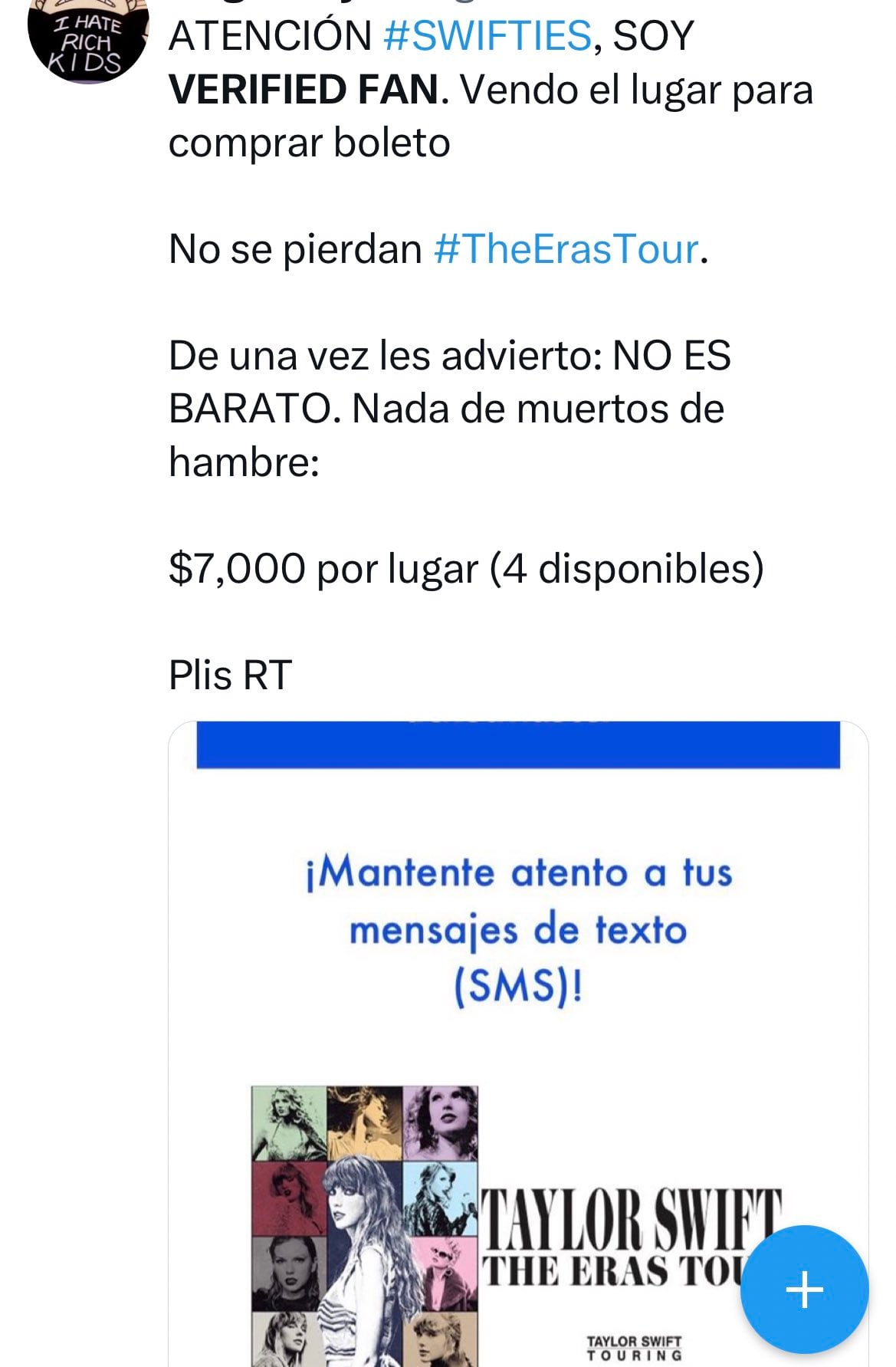 Denuncian a revendedores de códigos para Taylor Swift