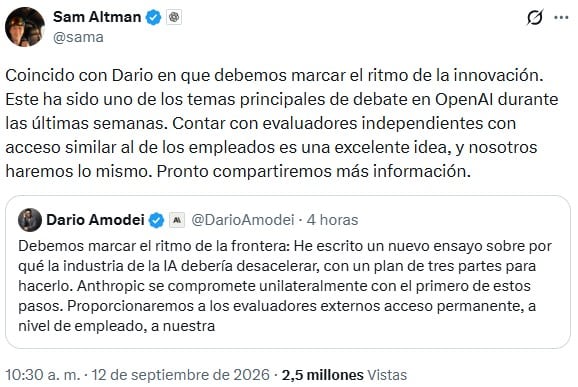 Elon Musk y Sam Altman apoyan a Dario Amodei: piden ralentizar el desarrollo de la IA