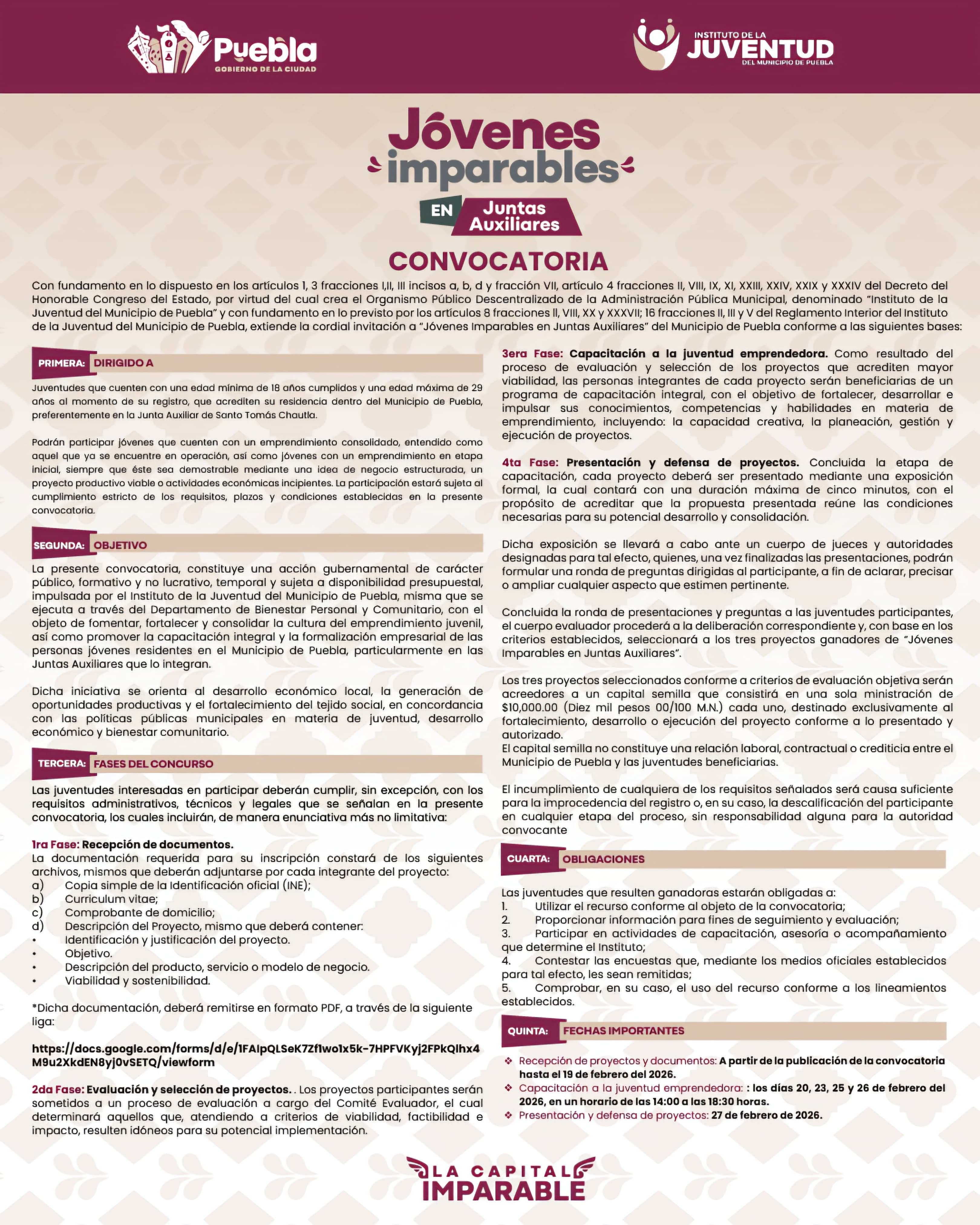 “Jóvenes Imparables” impulsa ideas de negocio y emprendimientos juveniles en Puebla