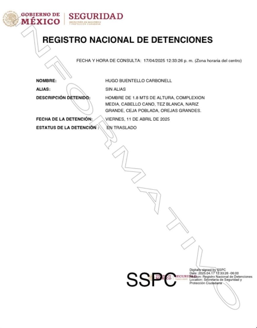 Hugo Buentello Carbonell, ex titular de Liconsa de Segalmex en sexenio de AMLO, fue detenido por este delito