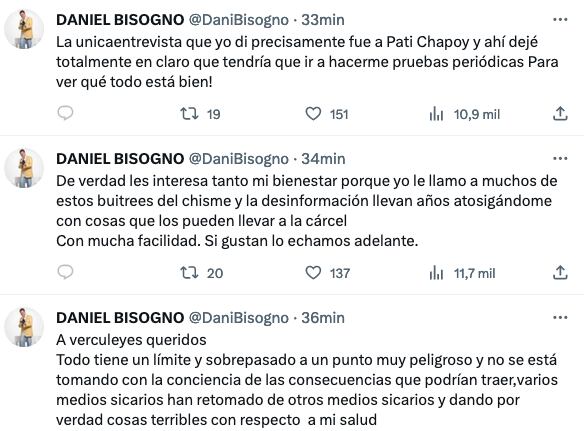 Daniel Bisogno aclara su estado de salud.