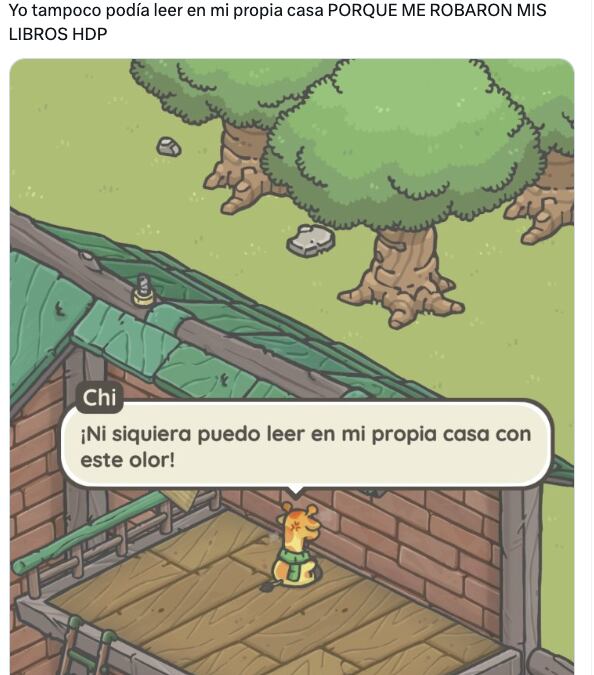 Jugadores de Tsuki Odyssey no perdonan a la jirafa Chi por robar las cosas del abuelo