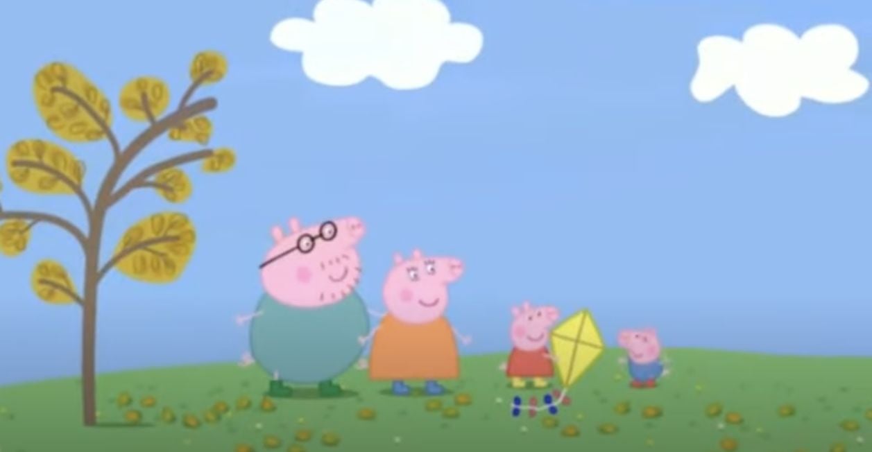 Peppa Pig y George vuelan cometas