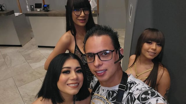 Alex Marín con sus esposas: Giselle Montes, Mía Marín y Yamileth Ramírez