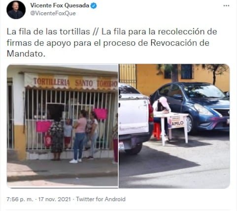 Vicente Fox se burla se la revocación de mandato