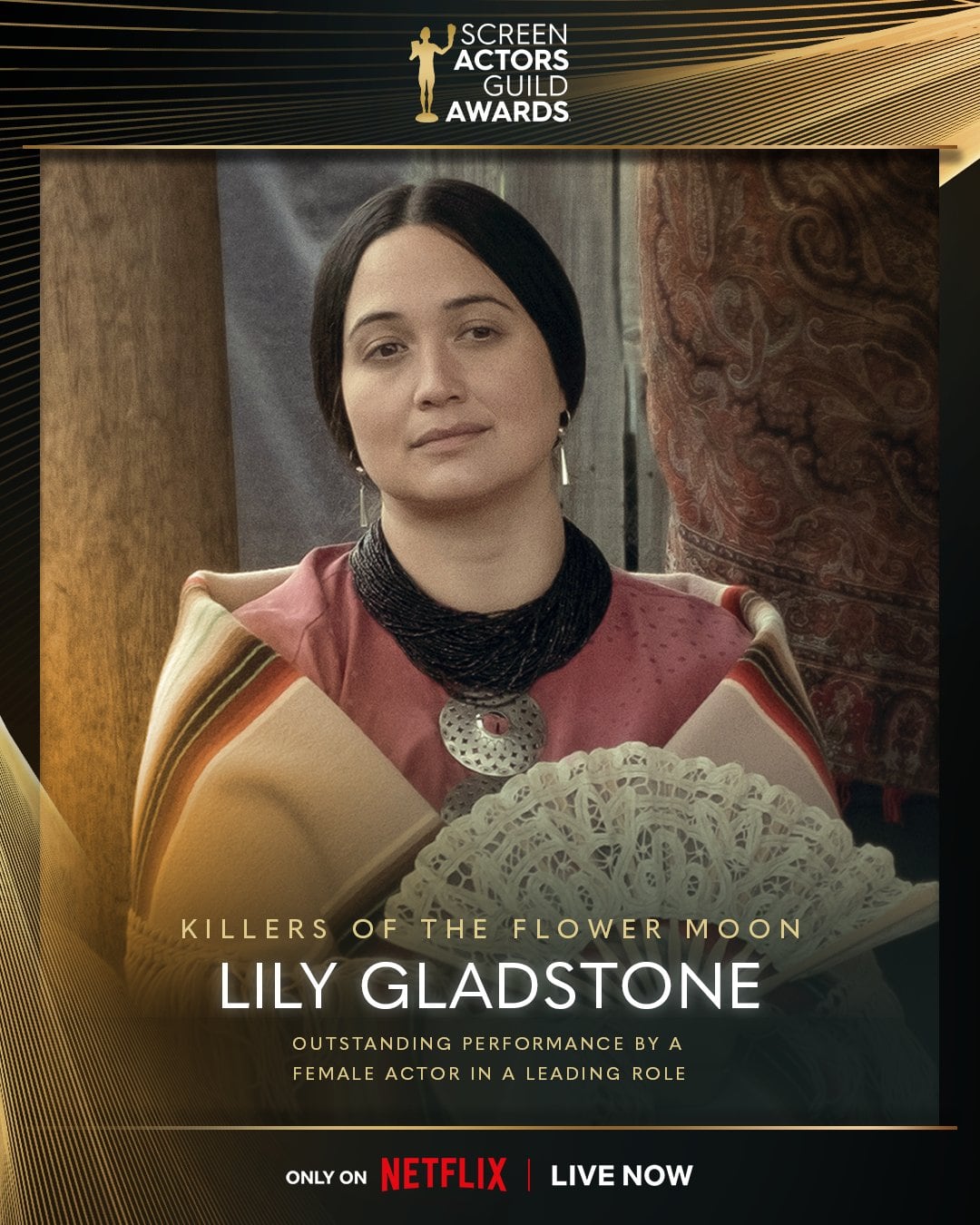 Lily Gladstone gana a Mejor Actriz en los SAG Awards 2024