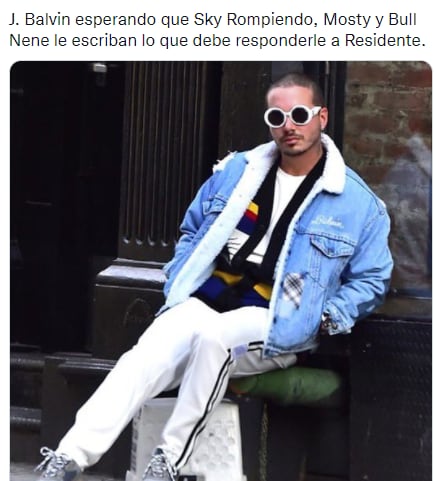 Meme de la reacción de J Balvin por palabras de Residente.