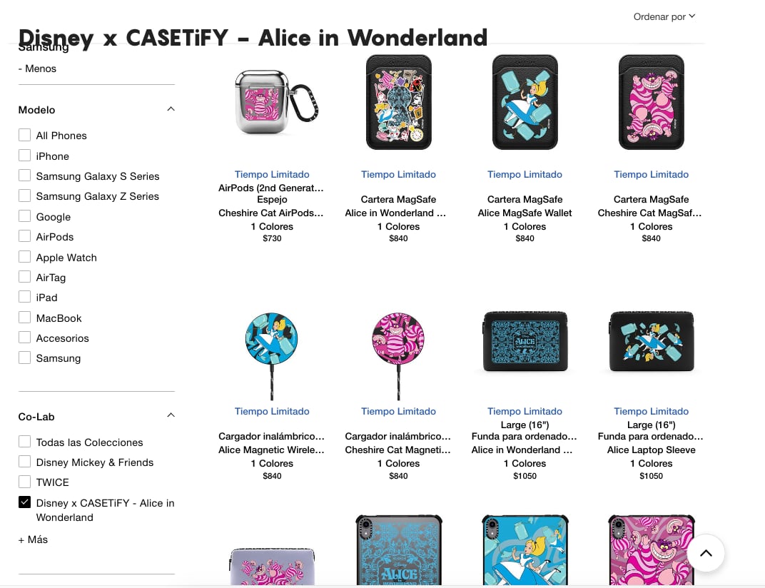 Colección de Casetify x Disney de Alicia en el país de las maravillas