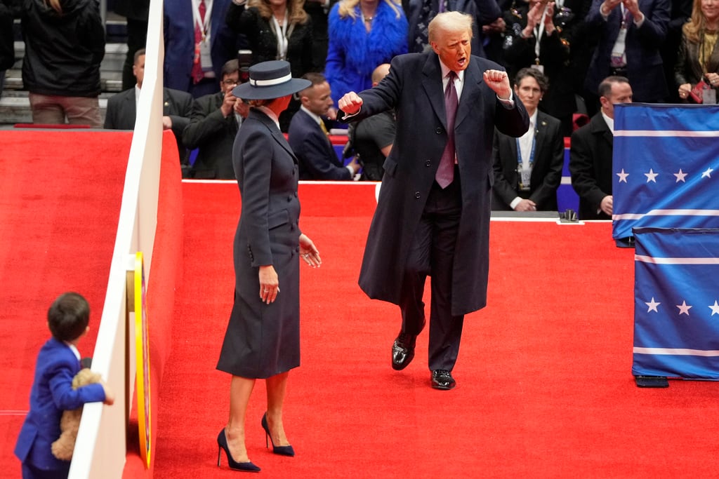 Melania Trump y Donald Trump en el evento de Capital One Arena