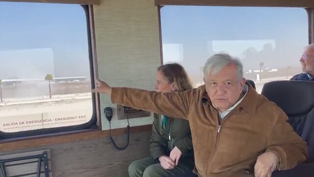 AMLO viaja en tren al AIFA