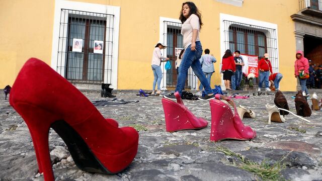 Manifestación contra el feminicidio en Puebla