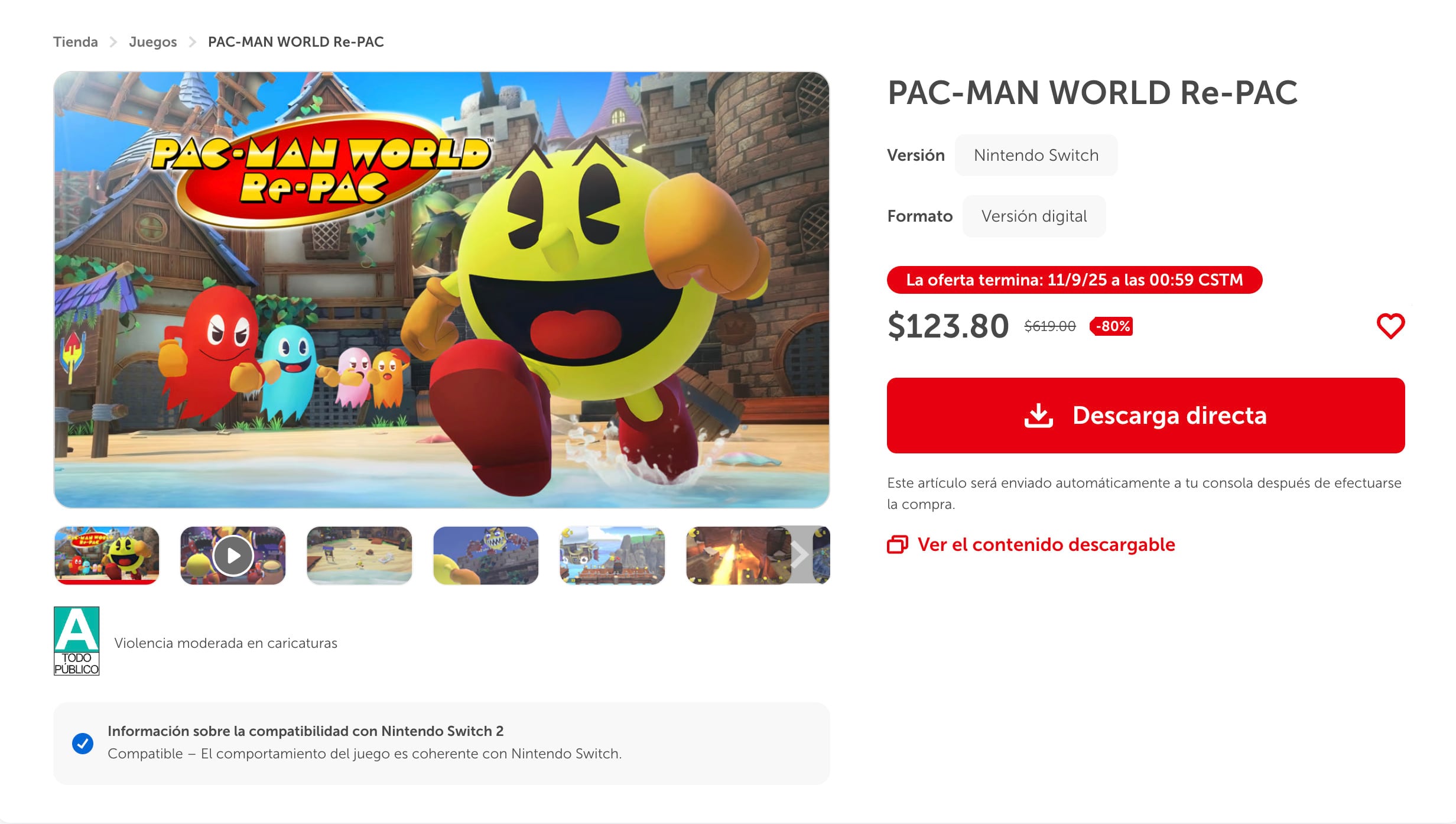Videojuegos con descuento para Nintendo Switch