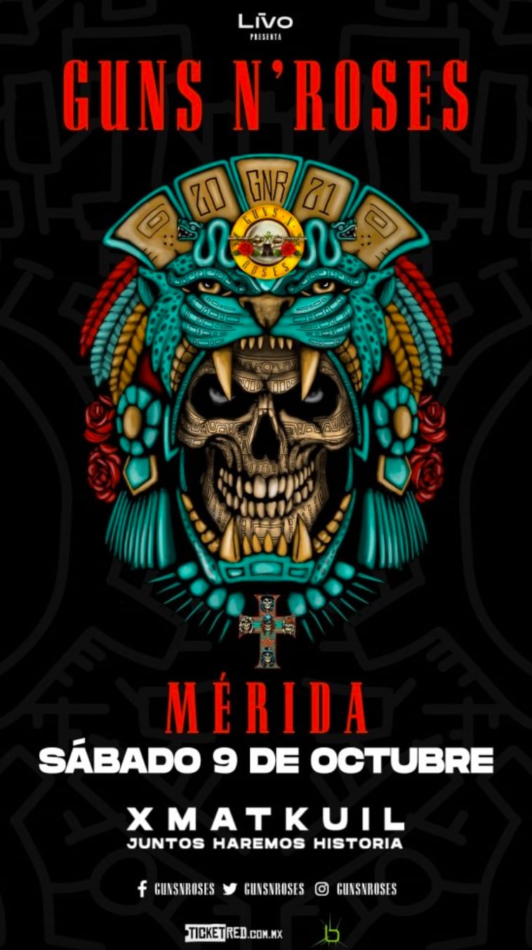 Cartel de Guns N' Roses para Mérida