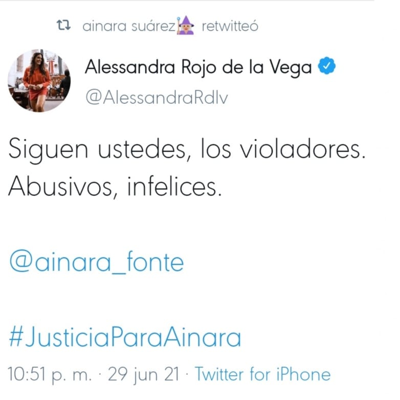 Retweet de Ainara sobre detención de 'YosStop'.