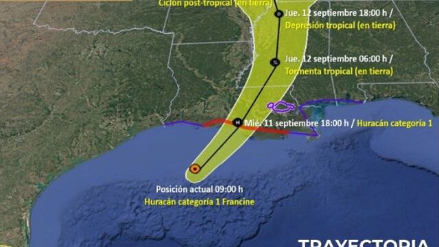 Ruta del huracán Francine hoy 11 de septiembre en México