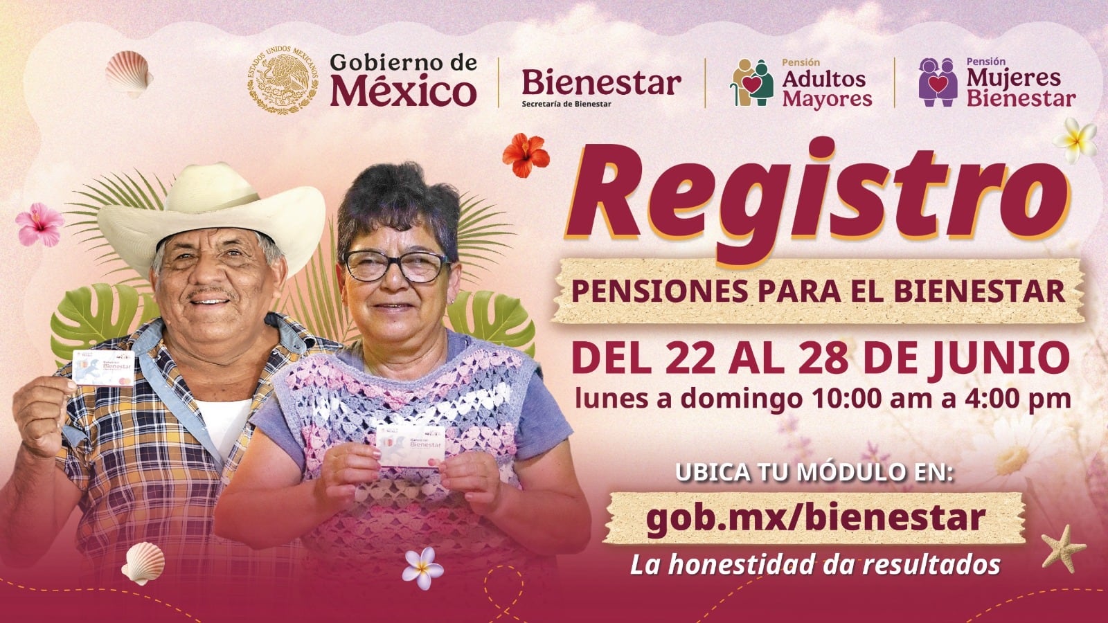 Inicia registro nacional a Pensiones Bienestar para adultos mayores y mujeres de 60 a 64 años