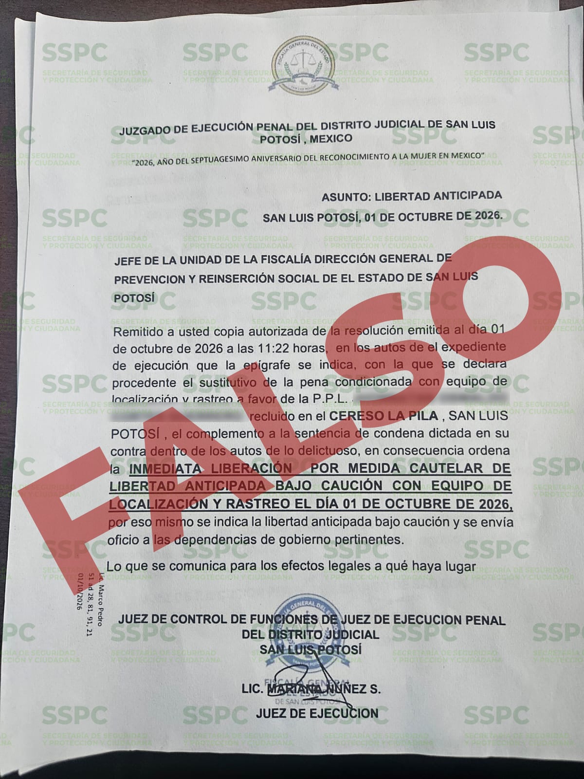 SSCP alerta por fraude con falsas promesas de liberación
