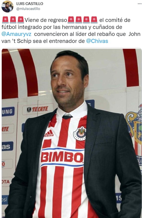 John van 't Schip volvería al Club Chivas