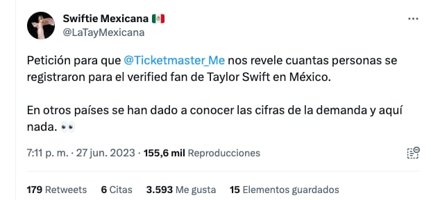 Fan de Taylor Swift exigen a Ticketmaster cifras del Verified Fan