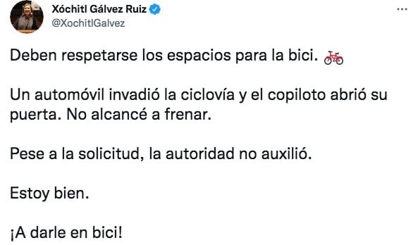 Tuit de Xóchitl Gálvez