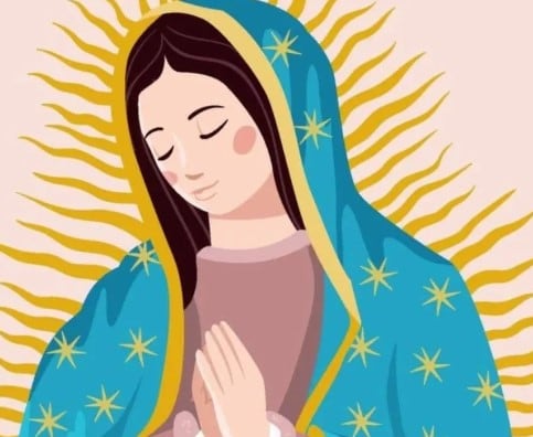 Estampa de la Virgen de Guadalupe realista
