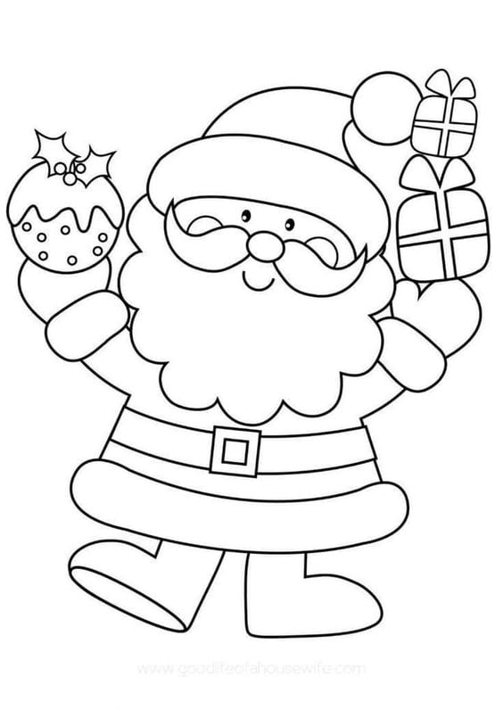 Dibujos fáciles de Santa Claus para imprimir
