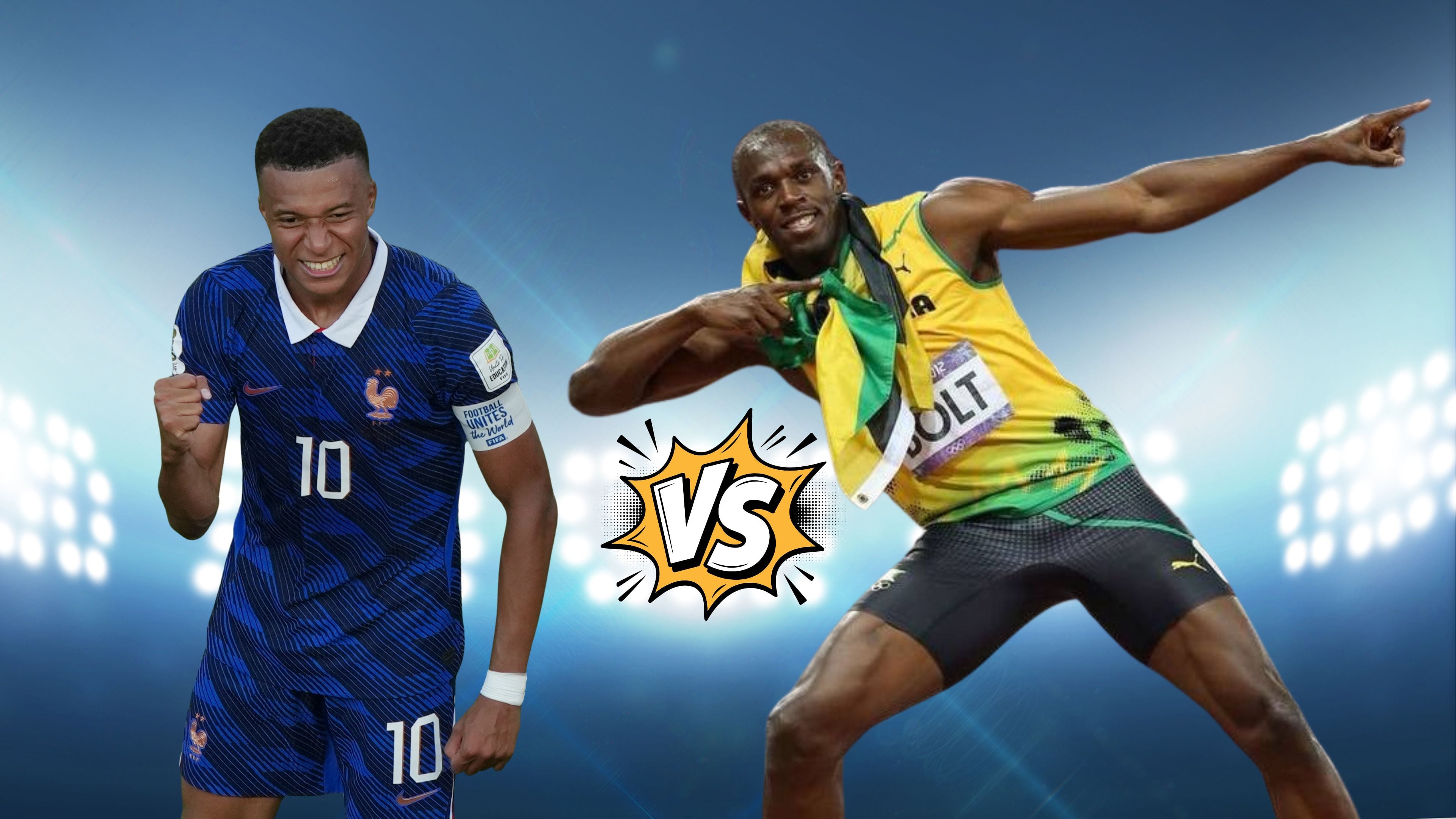 La velocidad de Mbappé dejó una comparación inesperada con Usain Bolt