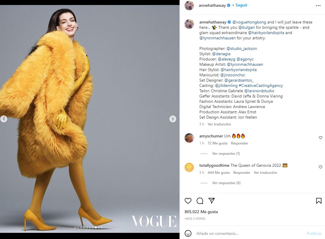 Anne Hathaway para Vogue Hong Kong