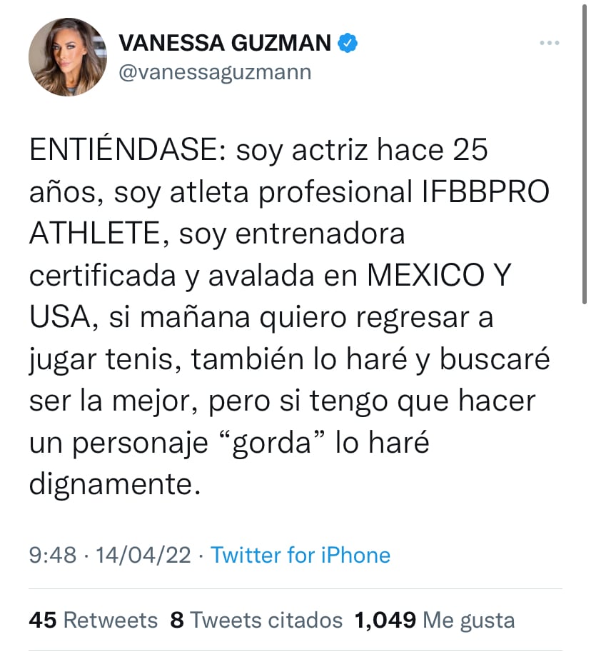 Vanessa Guzmán, tuit