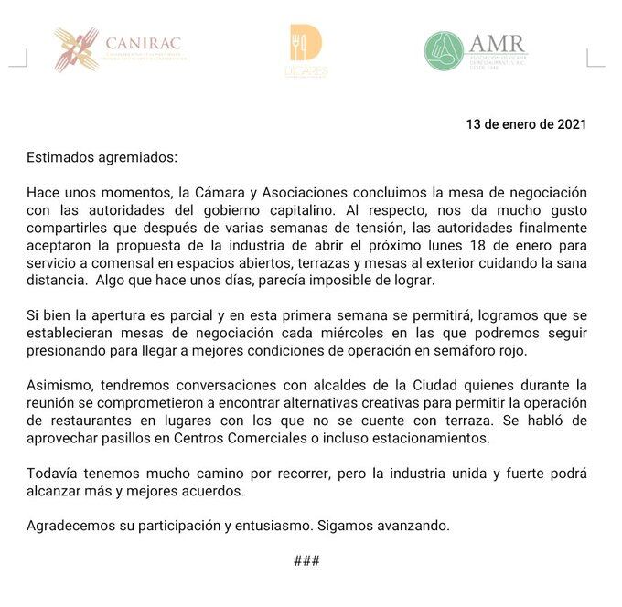 Comunicado de Canirac