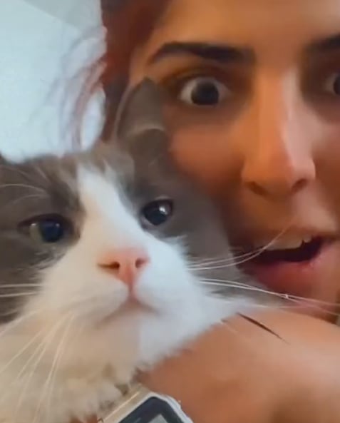 Limón, el gato que toca el piano, y su dueña